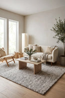 Allure Silver Mist Wool Rug — AI styled visualisation