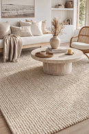 Arabella Natural Wool Jute Rug — AI styled visualisation