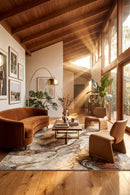Aston Adell Natural Rug — AI styled visualisation