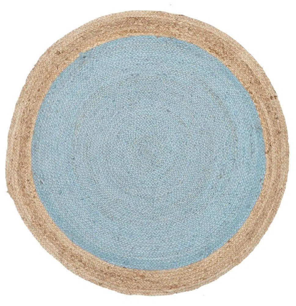 Atrium-Round Jute Natural Rug Blue
