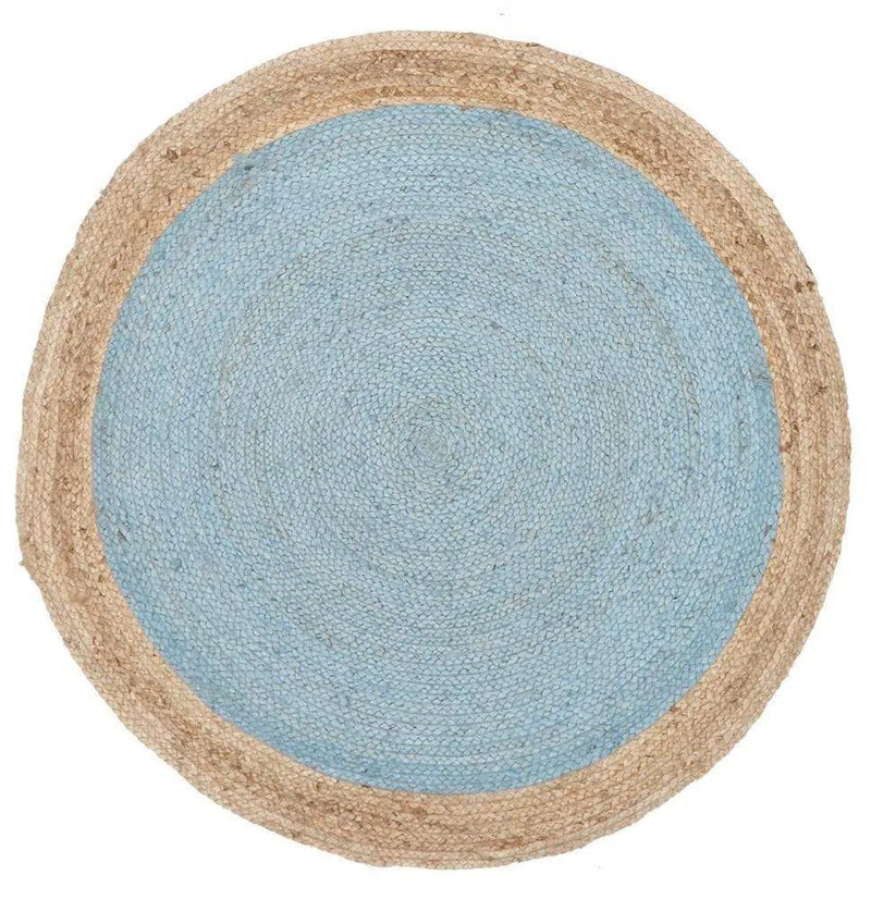 Atrium-Round Jute Natural Rug Blue