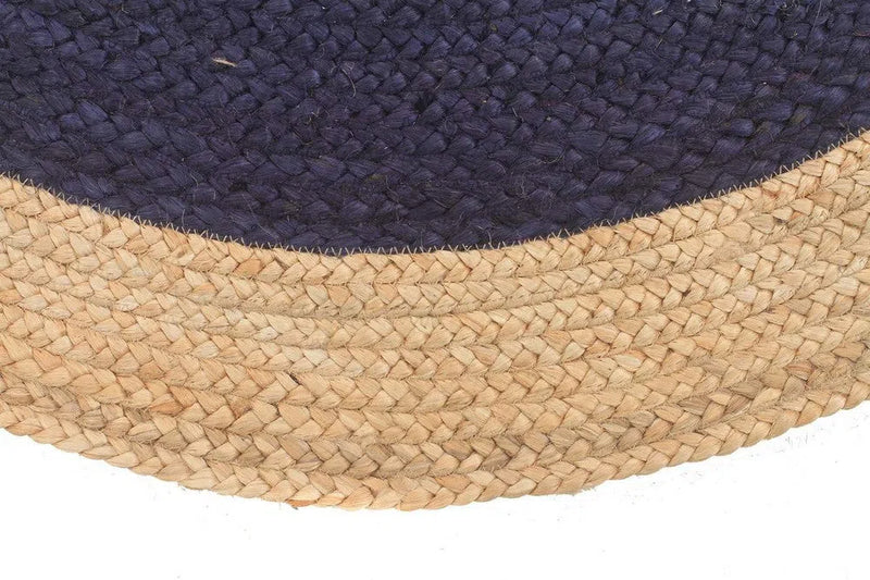 Atrium-Round Jute Natural Rug Navy