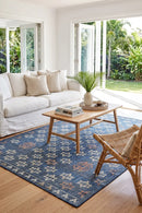 Montana Sapphire Outdoor Rug — styled indoor setting