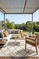 Montana Diamond Outdoor Rug — styled outdoor setting