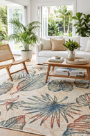 Montana Palm Leaves Outdoor Rug — styled indoor setting