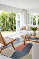 Montana Polygon Outdoor Rug — styled indoor setting
