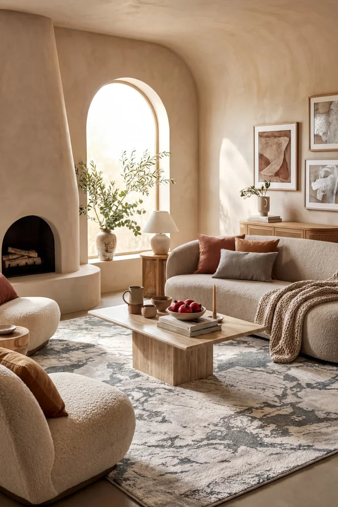 Chester 82 Mint Green Rug — AI styled visualisation