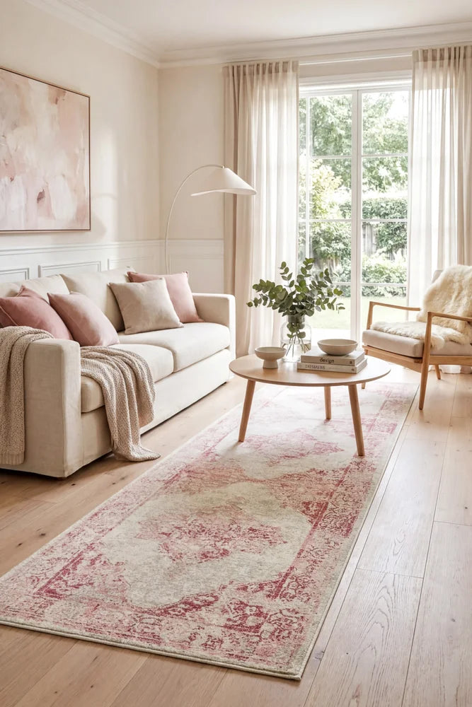 Avenue 702 Rose Runner Rug — AI styled visualisation