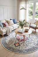 Avenue 705 Pastel Round Rug — AI styled visualisation