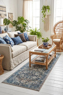 Babylon 207 Blue Runner Rug — AI styled visualisation