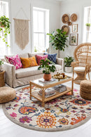 Babylon 208 Multi Round Rug — AI styled visualisation