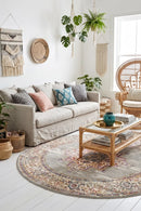 Babylon 211 Grey Round Rug — AI styled visualisation