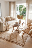 Bali Natural Jute Rug — AI styled visualisation