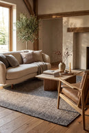Basket Stone Wool Rug — AI styled visualisation