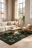 Marimekko Unikko Dark Green 132207 Rug — AI styled visualisation