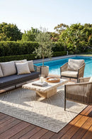 Colorado Natural Outdoor Rug — styled outdoor setting
