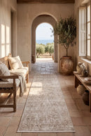 Bodrum Della Natural Runner Rug — AI styled visualisation