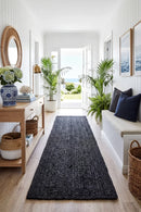 Bondi Black Runner Rug — AI styled visualisation