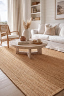 Bondi Natural Rug — AI styled visualisation