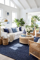 Bondi Navy Rug — AI styled visualisation