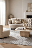 Boucle Grey Wool Rug — AI styled visualisation
