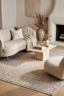 Boucle Natural Wool Rug — AI styled visualisation