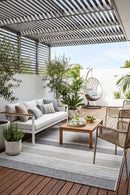 Vermont 37 Grey Multi Outdoor Rug — AI styled visualisation