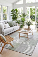 Vermont 54 Mint Green Outdoor Rug — styled indoor setting