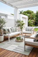 Vermont 54 Mint Green Outdoor Rug — AI styled visualisation