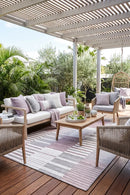 Vermont 54 Lilac Outdoor Rug — AI styled visualisation