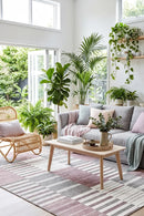 Vermont 54 Lilac Outdoor Rug — styled indoor setting