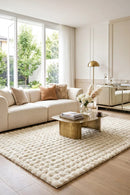 Bubble Natural Machine Washable Rug — AI styled visualisation