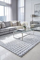 Bubble Silver Machine Washable Rug — AI styled visualisation