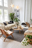 Carlos Felted Wool Rug Black Natural — AI styled visualisation