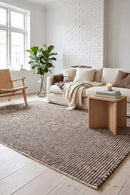 Carlos Felted Wool Rug Brown Natural — AI styled visualisation