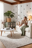 Carlos Felted Wool Rug Grey Natural — AI styled visualisation