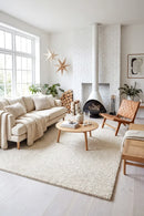 Carlos Felted Wool Rug White Natural — AI styled visualisation
