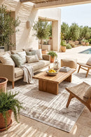 Carmel Beige Indoor Outdoor Rug — AI styled visualisation