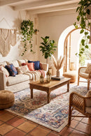 Morocco 94 Navy Cream Rug — AI styled visualisation