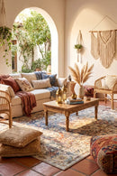 Morocco 10 Navy Cream Rug — AI styled visualisation
