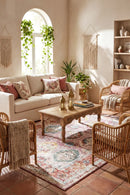 Morocco 14 Tile Rose Rug — AI styled visualisation