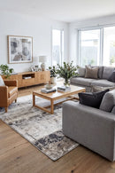 Charlotte Ripple Radiance Rug — AI styled visualisation