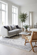 Chrome Addison Silver Rug — AI styled visualisation