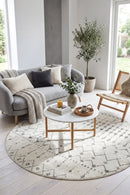 Chrome Elsa Silver Round Rug — AI styled visualisation