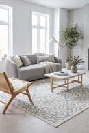 Chrome Lydia Silver Rug — AI styled visualisation