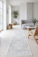 Chrome Lydia Silver Runner Rug — AI styled visualisation