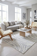 Chrome Savannah Silver Rug — AI styled visualisation