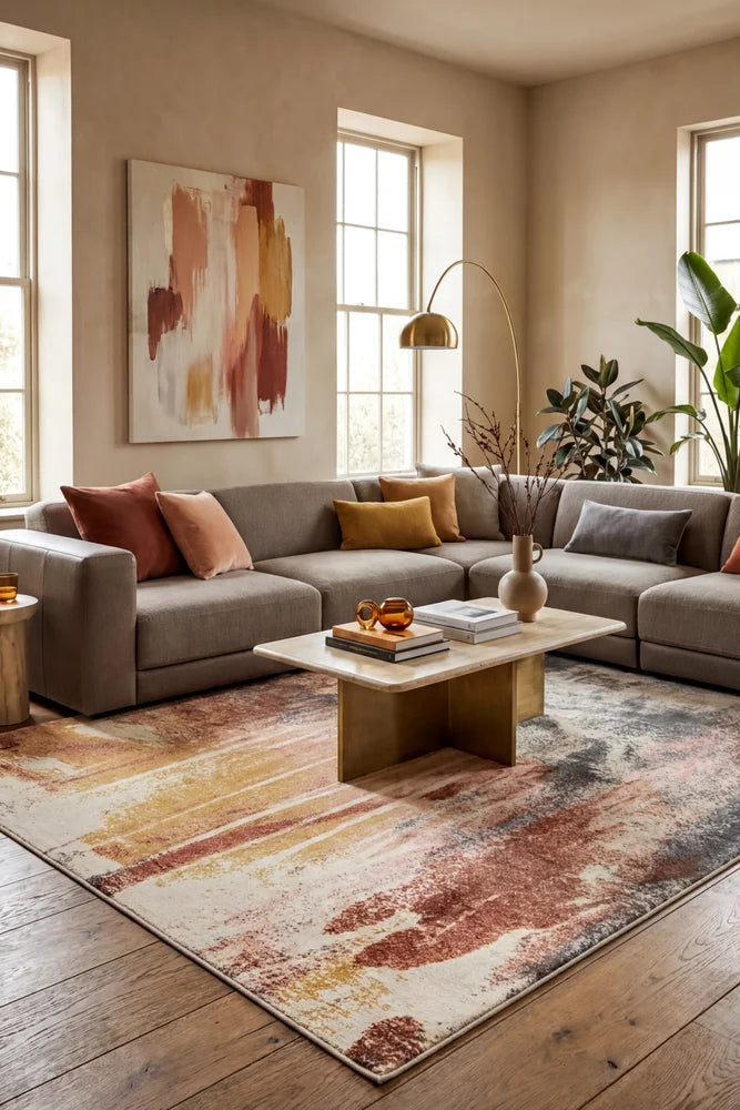 City Dreamy Ocean Modern Multi Rug — AI styled visualisation