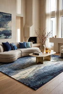 City Monet Stunning Blue Rug — AI styled visualisation