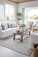 Colorado Chevron Light Grey Outdoor Rug — AI styled visualisation